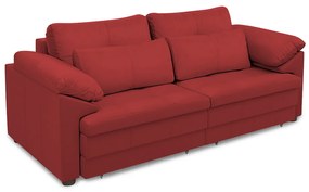 Sofá Retrátil Elétrico Sala de Estar Nolan Bipartido 215cm Conforto Premium em Couro Vermelho G58 - Gran Belo