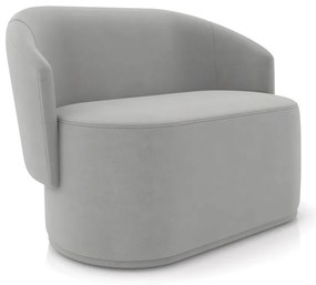 Sofá 2 Lugares Namoradeira Orgânica para Sala Malu Suede M11 - D'Rossi - Cinza