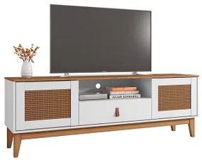 Rack Esmeralda 1.60 Branco/Noce - Casa D Móveis