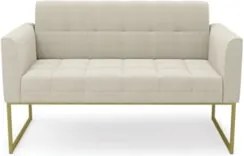 Namoradeira e 2 Poltronas Industrial Dourado Ana Bouclé Bege - Ibiza