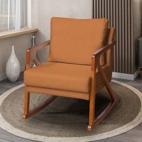Poltrona Mona Amber Balanço Veludo Telha