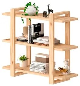 Estante para Livros 70x23x60 cm em Madeira Natural Marin Brasil