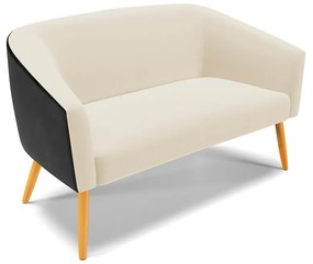 Namoradeira e 2 Poltronas Giratória MA30 Stella Preto/Linho Areia D03 - D'Rossi