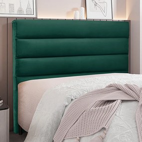 Cabeceira Decorativa 1,40M Guess Veludo Verde Floresta G63 - Gran Belo