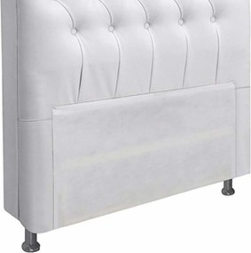 Cabeceira Paris Cama Box Solteiro 90cm Corino Branco M11 - D'Rossi