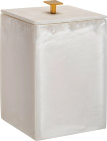 Lixeira de Piso Resina Madrepérola - Ouro Escovado  Ouro Escovado