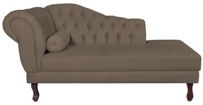 Recamier Diana 160cm Lado Direito Suede Marrom - ADJ Decor