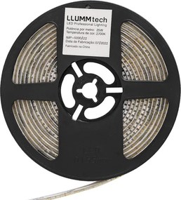 Fita De Led Dimerizavel 25W Por Metro 24V 5M Ip65 2700K