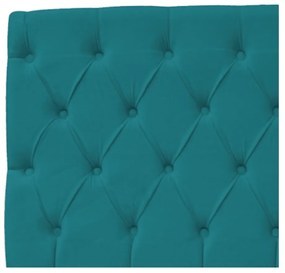 Cabeceira Estofada Liverpool 90 cm Solteiro Suede Azul Turquesa - ADJ Decor