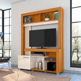 Estante de TV 50 Pol 136cm Sala de Estar Mervan Cinamomo/Off White M20 - D'Rossi