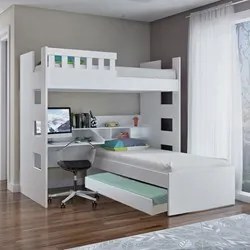 Treliche Multifuncional com Escrivaninha Faces F04 Branco - Mpozenato
