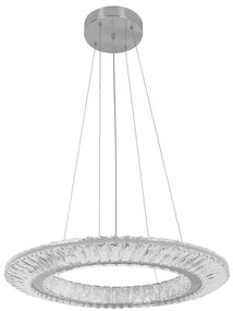 Pendente Led Cristal K9 Metal Cromado 37w 3000k Glaces