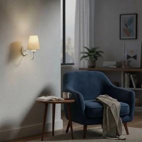 Arandela de Parede Vivare AR-2035BRLP Cúpula em Tecido Palha