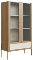 Cristaleira 2 Portas de Vidro Pé Metal Arlo A10 Hanover/Dourado - Mpoz