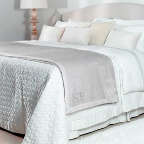 Cobertor King Trussardi 100% Microfibra Aveludado Piemontesi - King - Cinza  King - Platino