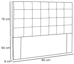 Cabeceira Cama Box Solteiro 90 cm Verona Linho S04 - D'Rossi - Perola
