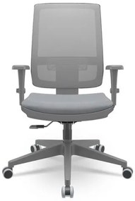 Cadeira Brizza Diretor Grafite Tela Cinza Assento Vinil Cinza Base RelaxPlax Piramidal - 66398 Sun House