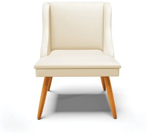 Kit 08 Cadeiras de Jantar Liz Corino Pes Palito Castanho D03 - D'Rossi - Bege