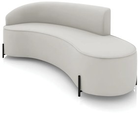 Sofá 4 Lugares Orgânico 220cm Pé Ferro Preto Morgan Veludo D03 - D'Rossi - Cinza