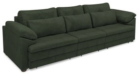 Sofá Retrátil Manual Sala de Estar Nolan Bipartido 332cm Conforto Premium em Couro Verde Manchado G58 - Gran Belo
