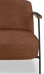 Poltrona para Sala Pés Metálicos Ellen S06 Boucle Terracota - Mpozenat
