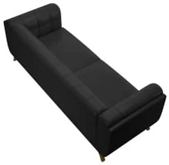 Sofá Living Decorativo 2 Lugares 180cm Bellart Z32 Sintético Preto - M
