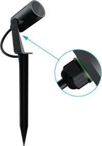 Espeto Led Preto 6,5W 2700K 14 S.Ground 24V Pro Com Grade