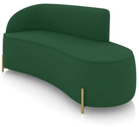 Sofá 3 Lugares Orgânico 180cm Pé Dourado Morgan Veludo D03 - D'Rossi - Verde
