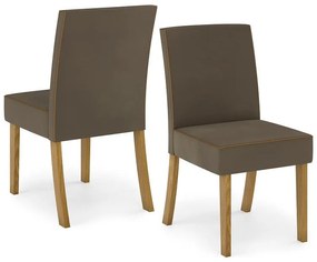 Kit Conjunto 2 Cadeiras Maris Sala de Jantar Nature Bege