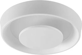 Plafon Led De Sobrepor Aluminio Branco 24W 127V 2700K Iris