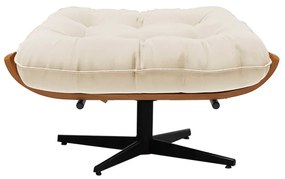 Puff Giratório Costela Suede Base Giratória Preto - D'Rossi - Bege