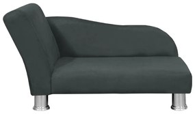 Divã Cama Pet Luxo para Cães E Gatos Elegante Confortável Suede Cinza Grafite