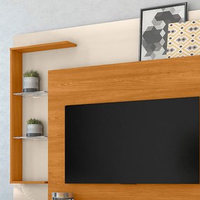 Estante de TV 50 Pol 160cm Sala de Estar Velora Cinamomo/Off White M20 - D'Rossi