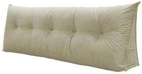 Almofada para Cabeceira Mel 1,60 m Queen Travesseiro Apoio para Encosto Macia Formato Triângulo Suede Bege