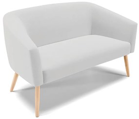 Namoradeira e 2 Poltronas Pé Palito Natural Stella Linho Cinza D03 - D'Rossi