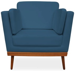 Poltrona Decorativa Siena Veludo Azul Marinho