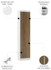 Guarda Roupa Modulado Sapateira 50cm Taiga Avelã/Branco L01 - Mpozenat