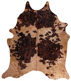 Tapete de Pele Bovina Serigrafada em Devoré Laranja