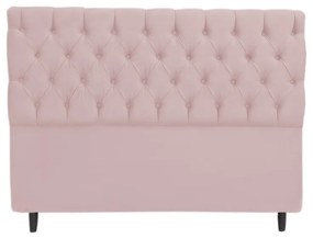Cabeceira com Calçadeira Baú Solteiro 100cm Nicole Suede Rosa Bebê - Sheep Estofados - Rosa
