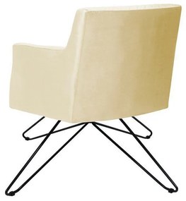 Poltrona Decorativa Nagoya Base Orby PU Sintético Bege G15 - Gran Belo