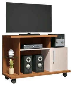 Rack Decorativo Compacto Smart TV até 26 Pol Cinamomo/Off White G26 - HB Móveis