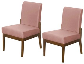 Kit 02 Cadeiras de Jantar Helena Suede Crepe - Decorar Estofados
