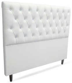 Cabeceira Cama Box Queen 160cm Nicole Capitonê Corano Branco Botão Azul - Sheep Estofados - Branco