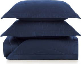 Colcha c/ Porta Travesseiros Trussardi Cetim 300 Fios Novara Azul Siciliano King