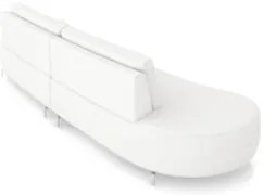 Sofá 3 Lugares 200cm Orgânico Pé Ferro Nagai Bouclê Branco Z55 - Mpoze