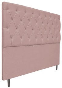 Cabeceira Estofada Liverpool 140 cm Casal Suede Rosê - ADJ Decor