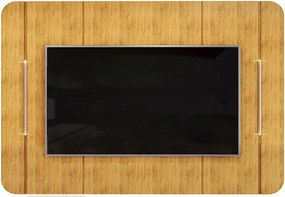 Painel Decorativo Deep TV até 65" Luminárias Douradas Cedro G18 - Gran Belo