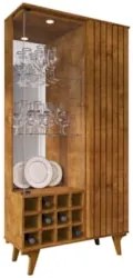 Cristaleira Porta de Vidro Com Adega 91cm Lauana Naturalle B02 - Mpoze