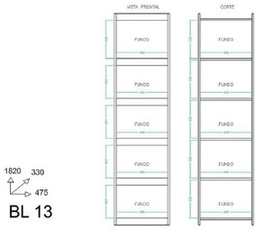 Armário Livreiro Com 4 Prateleiras Bl 13 - Branco
