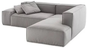 Sofá Family Box de 2 Lugares com Chaise Linho Cinza 235x200cm - 66140 Sun House